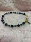 Kyanite Black Opal Bracelet - Ethiopian Opal with Gold Accents