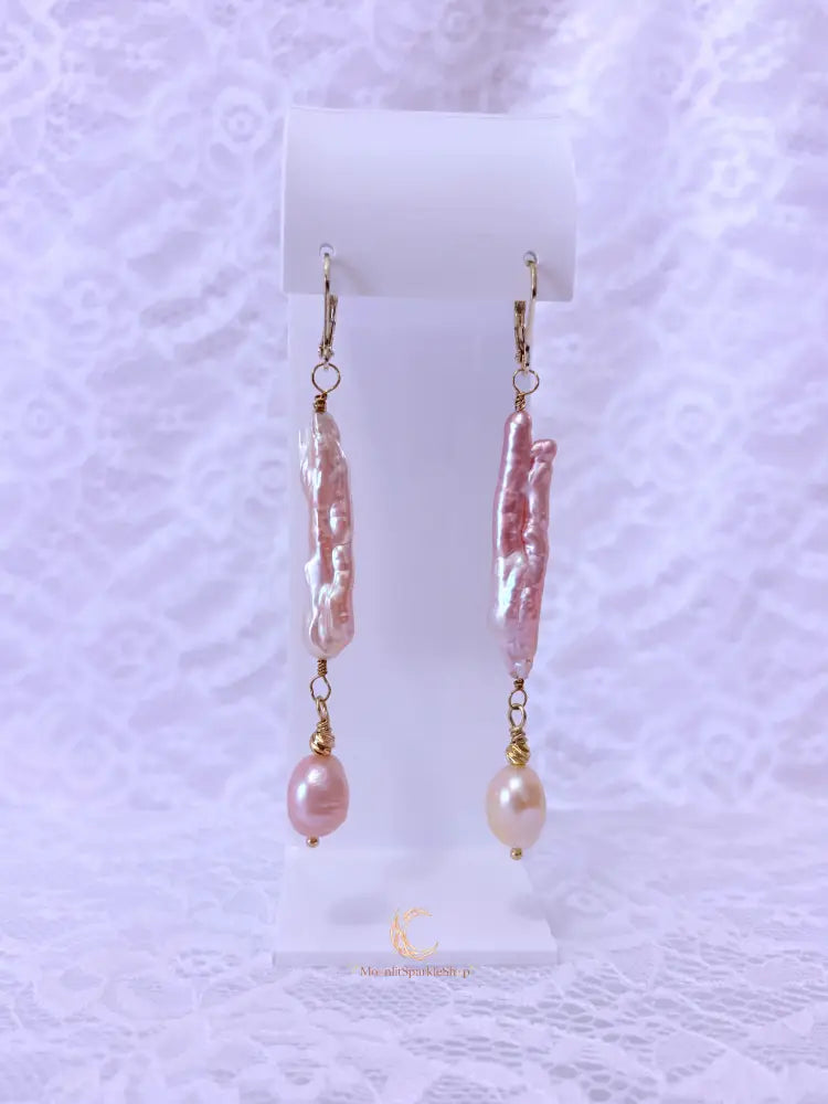 Blush Baroque Pearl Drop Earrings | Gold Filled | Knowing Collection