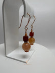 Carnelian and Agate Drop Earrings – Handcrafted Copper Boho Gemstone Jewelry