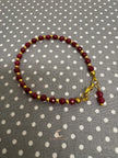 Red Andalusite Bracelet – Gold Plated Gemstone Stackable Jewelry
