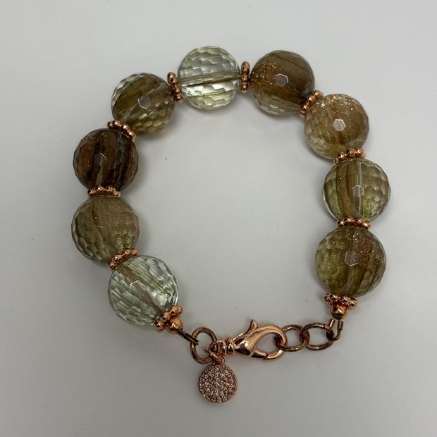 Rutilated Quartz Bracelet - Handmade Copper Gemstone Jewelry