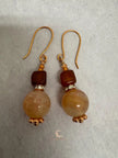 Carnelian and Agate Drop Earrings – Handcrafted Copper Boho Gemstone Jewelry