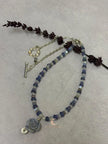 Tanzanite Opal Moonstone Necklace - Lavender Rose Pendant Sterling Silver