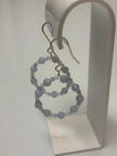 Blue Lace Agate Moonstone Hoop Earrings – Sterling Silver Gemstone Dangle Jewelry