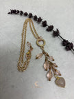 Rose Quartz Heart Pendant Necklace – Pink Crystal Waterfall 16