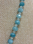 Aquamarine Pearl Pendant Necklace - Sterling Silver with Moonstone Accent