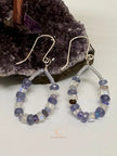 Tanzanite Opal Moonstone Earrings - Sterling Silver Handcrafted Drops