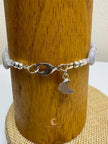 Blue Lace Agate Bracelet – Druzy Moon Charm Gemstone Crystal Jewelry