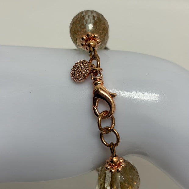 Rutilated Quartz Bracelet - Handmade Copper Gemstone Jewelry