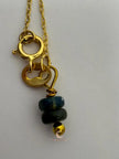 Dark Blue Ocean Opal Necklace – 14K Gold Chain & Rare Gemstone Pendant Jewelry