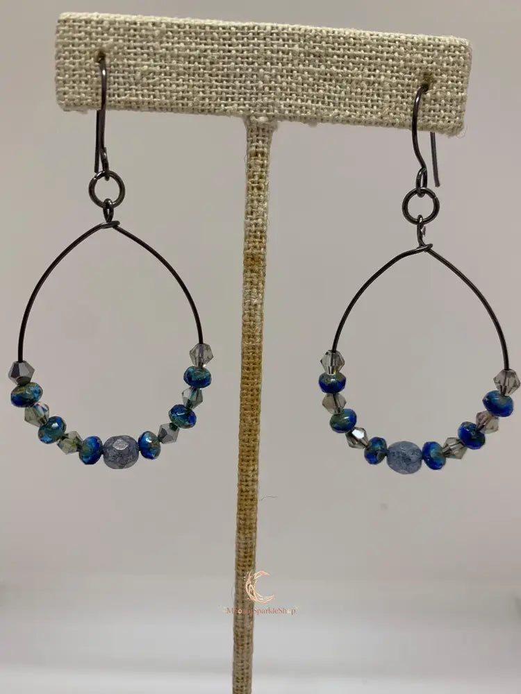 Czech Glass Crystal Teardrop Earrings – Elegant Dangle Drop Jewelry for Women