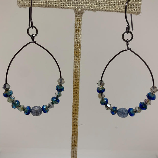 Czech Glass Crystal Teardrop Earrings – Elegant Dangle Drop Jewelry for Women