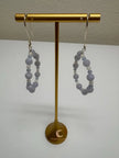 Blue Lace Agate Moonstone Hoop Earrings – Sterling Silver Gemstone Dangle Jewelry