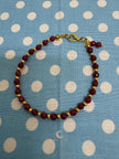 Red Andalusite Bracelet – Gold Plated Gemstone Stackable Jewelry