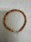 Sunstone Copper Bracelet – Handcrafted Gemstone Crystal Jewelry with Gold Accents