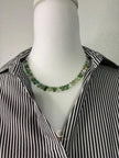Peruvian Opal Necklace - Blue Green Crystal Sterling Silver Pendant