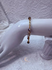 Autumn’s Quiet Light Smoky Quartz & Mystic Moonstone Chain Bracelet — 7 Inch