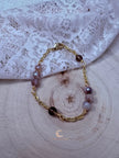 Autumn’s Quiet Light Smoky Quartz & Mystic Moonstone Chain Bracelet — 7 Inch