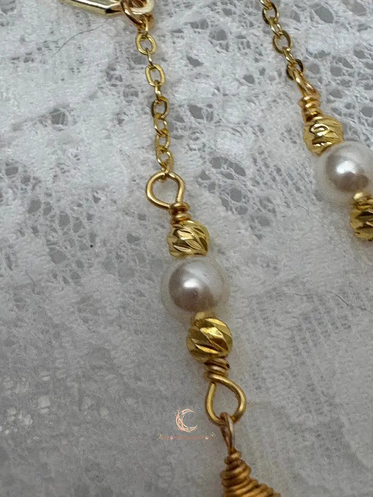Emergence of Light Drop Earrings – Chrysoprase, Cultured Pearl & 18K Gold Filled