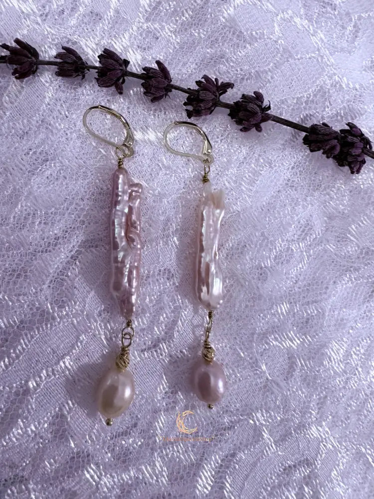 Blush Baroque Pearl Drop Earrings | Gold Filled | Knowing Collection