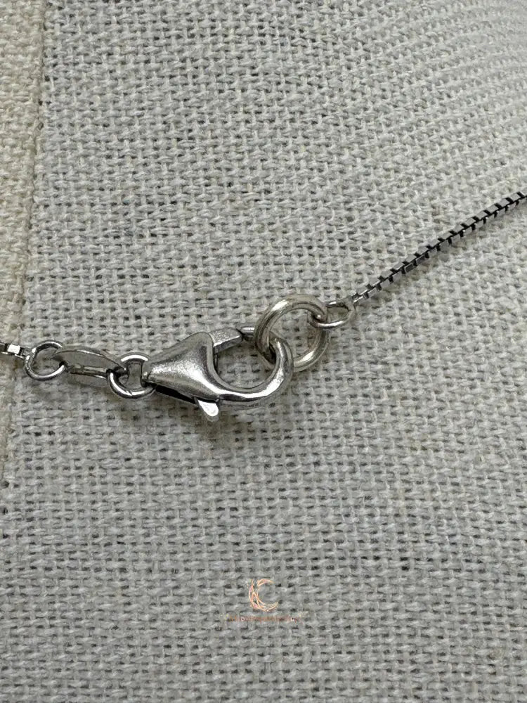 Pink Moonstone Pendant Necklace with Heart Charm - Sterling Silver Box Chain 18