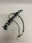 Between Shadow & Light Necklace – Pearl, Moonstone & Black Spinel Asymmetrical Necklace