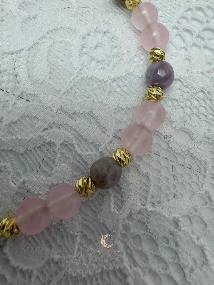Ethereal Bloom Bracelet | Pink Chalcedony & Lavender Jade Gold Filled Bracelet