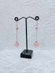 Ethereal Bloom Drop Earrings | Pink Chalcedony & Lavender Jade Gold Filled Earrings
