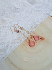 Ethereal Bloom Drop Earrings | Pink Chalcedony & Lavender Jade Gold Filled Earrings