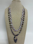 Mystic Moonstone Pink Keishi Pearl Necklace | Handcrafted Gemstone Jewelry