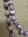 Mystic Moonstone Pink Keishi Pearl Necklace | Handcrafted Gemstone Jewelry