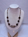 Autumn’s Quiet Light — Smoky Quartz, Mystic Moonstone & Agate Statement Necklace