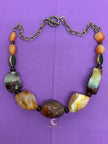 Raw Carnelian Necklace – Chunky Gemstone Antiqued Copper Statement Jewelry