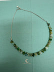 Peruvian Opal Necklace - Blue Green Crystal Sterling Silver Pendant