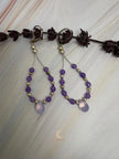 Lavender Quartz Drop Earrings - Czech Crystal Teardrop Sterling Silver