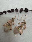 Rose Quartz Dangle Earrings - Pink Crystal Waterfall Drop Rose Gold