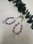 Lavender Quartz Drop Earrings - Czech Crystal Teardrop Sterling Silver