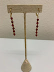 Red Andalusite Earrings – Gold Plated Gemstone Drop Dangle Earrings for Women
