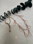 Rose Quartz Teardrop Necklace – Rose Gold Plated Chain Gemstone Jewelry