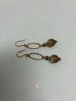 Rutilated Quartz Drop Earrings - Copper Gemstone Statement Jewelry
