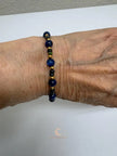 Kyanite Black Opal Bracelet - Ethiopian Opal with Gold Accents