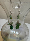 Peruvian Opal Earrings – Blue Green Gemstone Drop Dangle with Silver & Czech Crystal