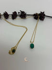 Dark Blue Ocean Opal Necklace – 14K Gold Chain & Rare Gemstone Pendant Jewelry
