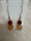 Carnelian and Agate Drop Earrings – Handcrafted Copper Boho Gemstone Jewelry