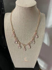 Rose Quartz Teardrop Necklace – Rose Gold Plated Chain Gemstone Jewelry