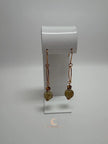 Rutilated Quartz Drop Earrings - Copper Gemstone Statement Jewelry