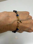 Kyanite Black Opal Bracelet - Ethiopian Opal with Gold Accents
