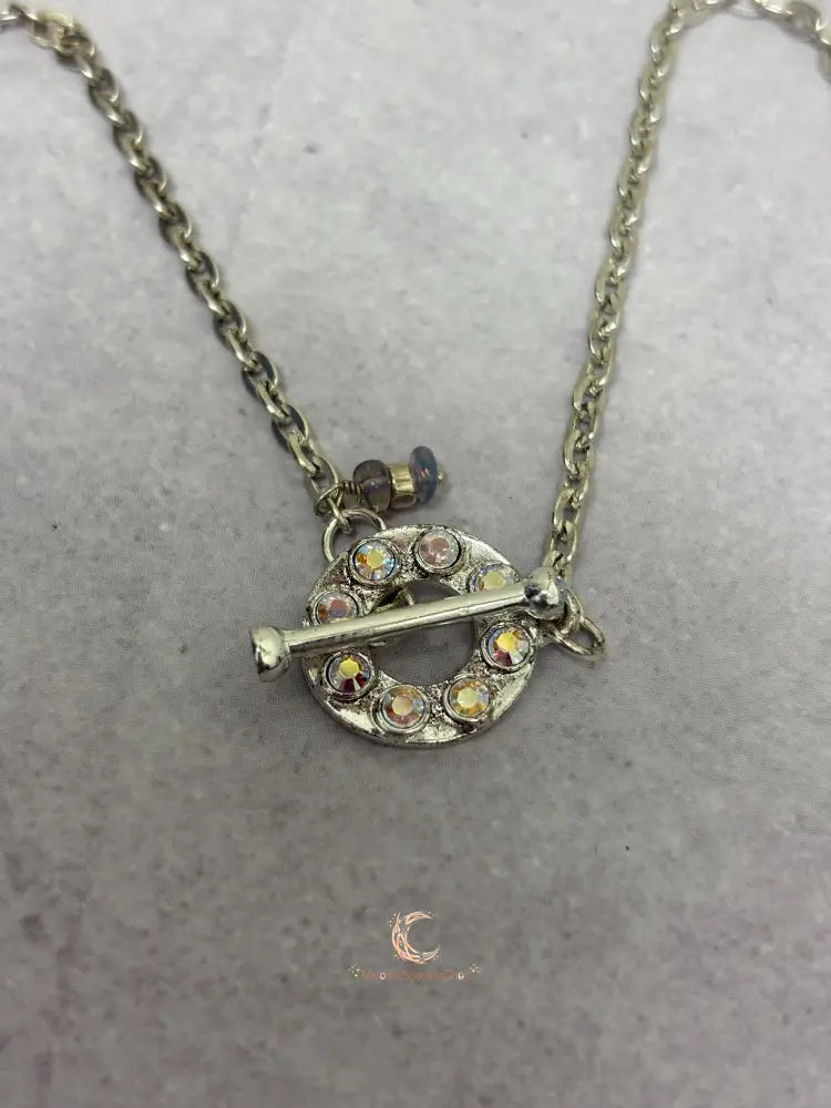 Tanzanite Opal Moonstone Necklace - Lavender Rose Pendant Sterling Silver