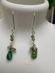 Peruvian Opal Earrings – Blue Green Gemstone Drop Dangle with Silver & Czech Crystal