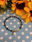 Kyanite Black Opal Bracelet - Ethiopian Opal with Gold Accents